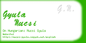 gyula mucsi business card
